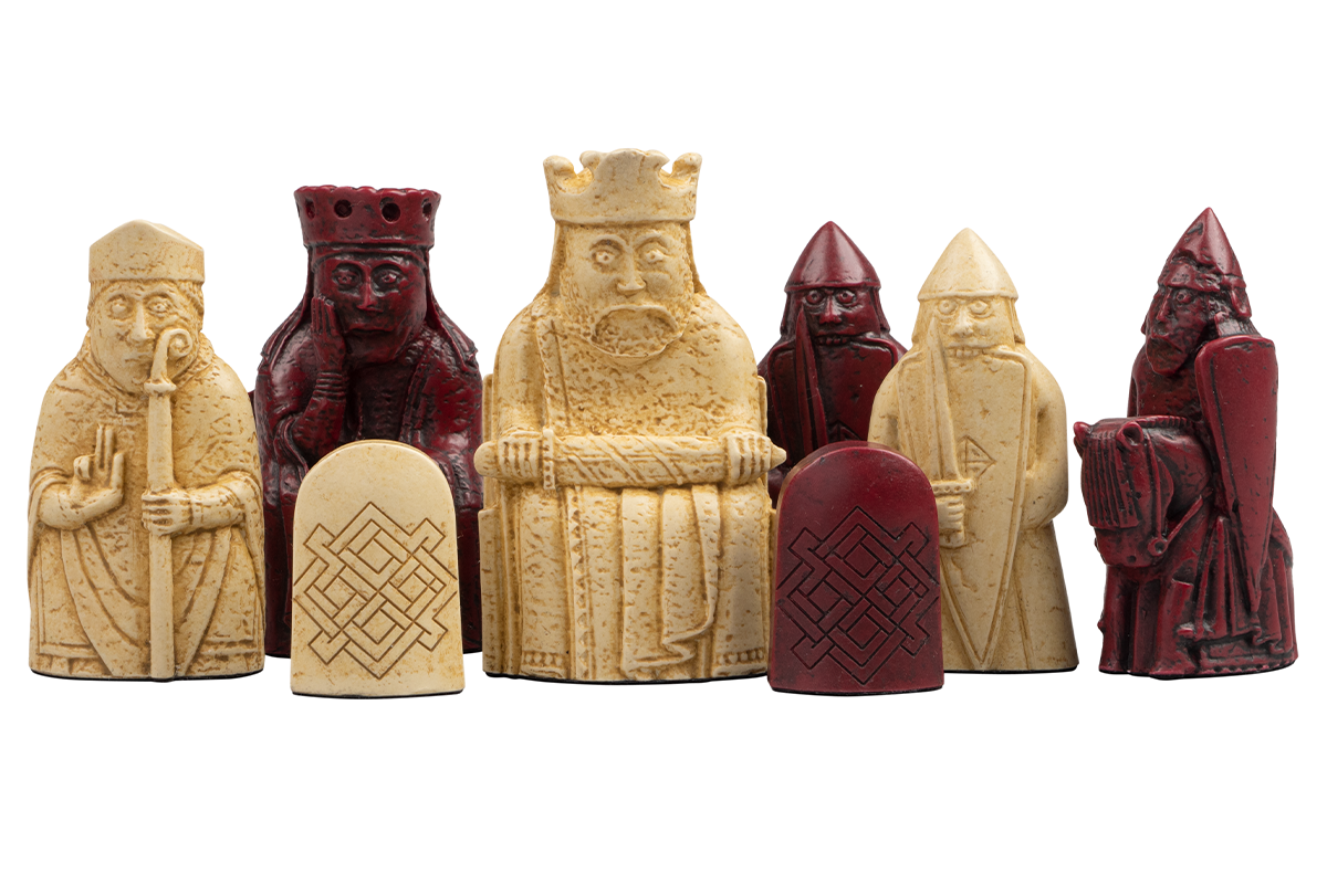 Set di scacchi Isola di Lewis — Pezzi degli scacchi rossi (Re 8 cm) — Edizione ufficiale limitata