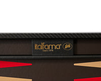 Italfama Set da Backgammon pieghevole in similpelle nero e rosso