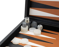 Set Backgammon Pieghevole in Similpelle Italfama Nero e Beige