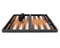 Set Backgammon Pieghevole in Similpelle Italfama Nero e Beige