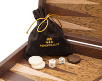 Il set da backgammon di lusso Manopoulos in radica di noce e wengé, con bicchieri da backgammon