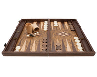 Il set da backgammon di lusso Manopoulos in radica di noce e wengé, con bicchieri da backgammon
