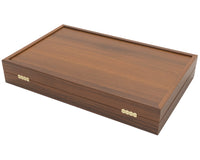 Manopoulos Set da Backgammon Club Grande in noce nero e rovere con bicchieri da backgammon Deluxe in vinile