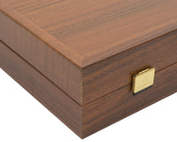 Manopoulos Set da Backgammon Club Grande in noce nero e rovere con bicchieri da backgammon Deluxe in vinile
