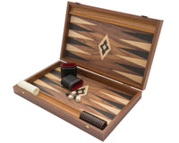 Manopoulos Set da Backgammon Club Grande in noce nero e rovere con bicchieri da backgammon Deluxe in vinile