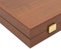 Manopoulos - Set da backgammon Club compatto in noce, nero e rovere con bicchieri da backgammon Deluxe in vinile