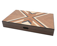 Italfama Set da Backgammon pieghevole in legno con sacchetto protettivo