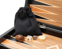 Italfama Set da Backgammon pieghevole in legno con sacchetto protettivo