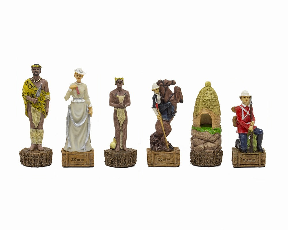 The British Vs Zulus Hand-Painted Themed Chess Pieces by Italfama