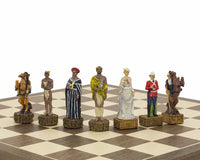 The British Vs Zulus Hand-Painted Themed Chess Pieces by Italfama