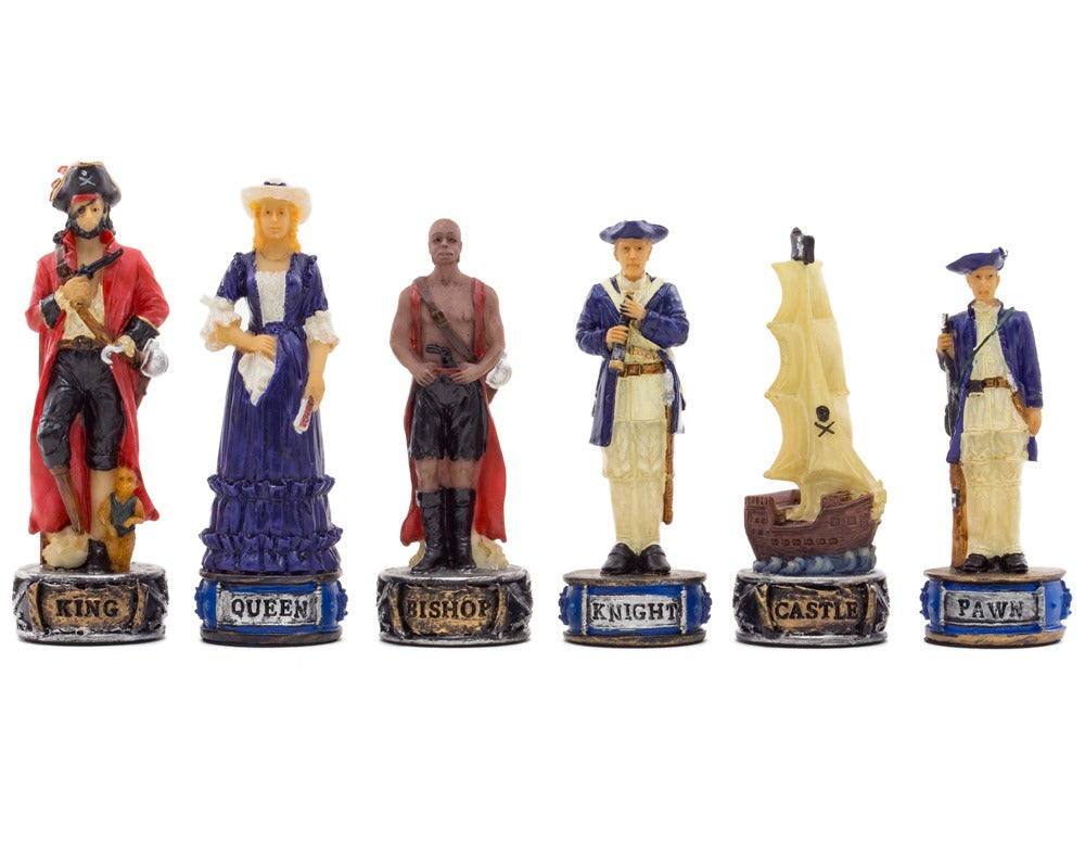 The Pirates Vs Navy Hand-Painted Themed Chess Pieces by Italfama