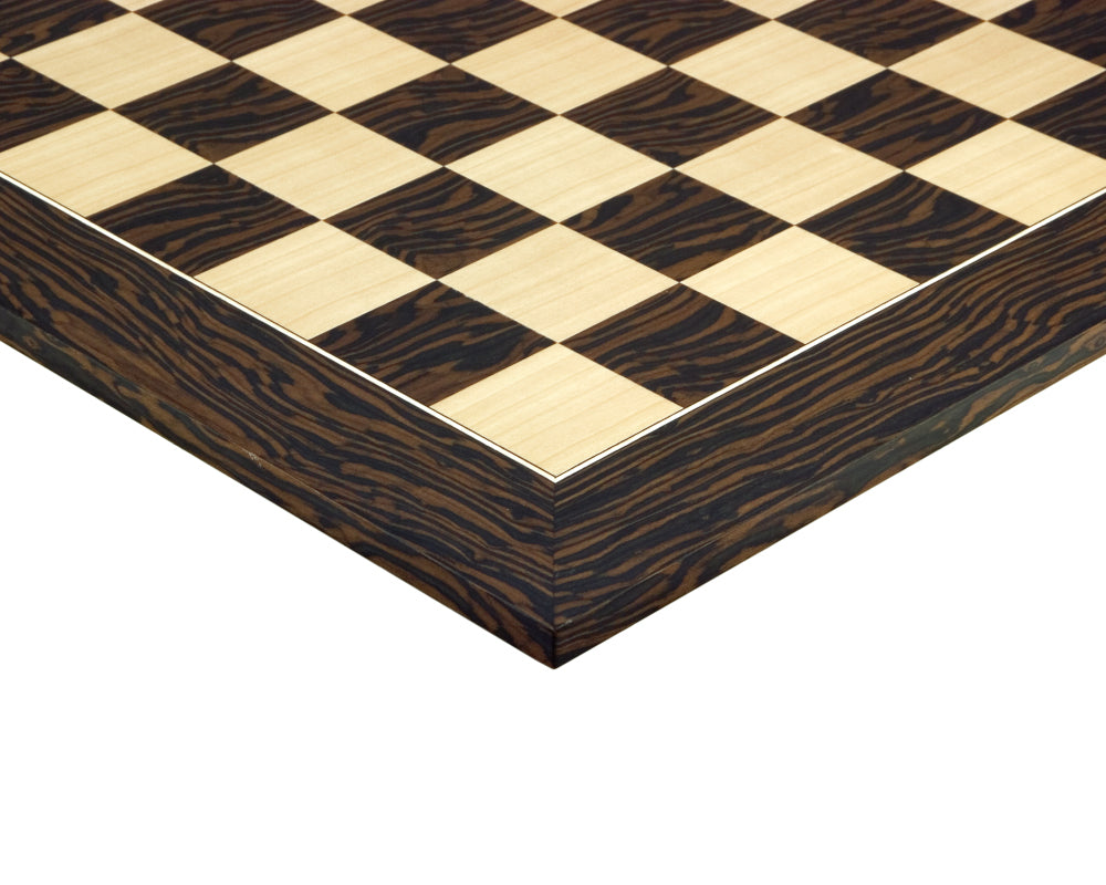 55cm Tiger Ebony and Maple Deluxe Chessboard