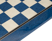 Scacchiera Deluxe in acero laccata blu da 50 cm