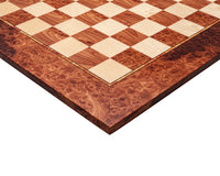 Scacchiera intarsiata in legno di olmo, 44 cm — Mastellone Giuseppe