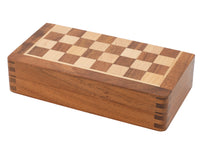 Set di scacchi di lusso pieghevole da viaggio in legno duro, magnetico, 19 cm