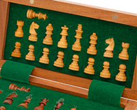 Set di scacchi di lusso pieghevole da viaggio in legno duro, magnetico, 19 cm