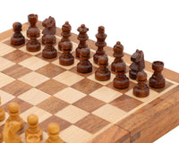 Set di scacchi di lusso pieghevole da viaggio in legno duro, magnetico, 19 cm