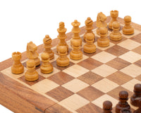 Set di scacchi di lusso pieghevole da viaggio in legno duro, magnetico, 19 cm