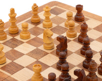 Set di scacchi di lusso pieghevole da viaggio in legno duro, magnetico, 19 cm