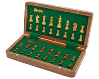 Set di scacchi di lusso da viaggio pieghevole in legno massello, magnetico, 25 cm