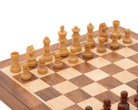 Set di scacchi di lusso da viaggio pieghevole in legno massello, magnetico, 25 cm