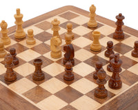 Set di scacchi di lusso da viaggio pieghevole in legno massello, magnetico, 25 cm