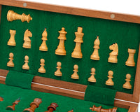 Set di scacchi da viaggio pieghevole e magnetico in legno massello, 30 cm, di lusso