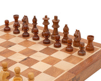 Set di scacchi da viaggio pieghevole e magnetico in legno massello, 30 cm, di lusso
