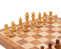 Set di scacchi da viaggio pieghevole e magnetico in legno massello, 30 cm, di lusso