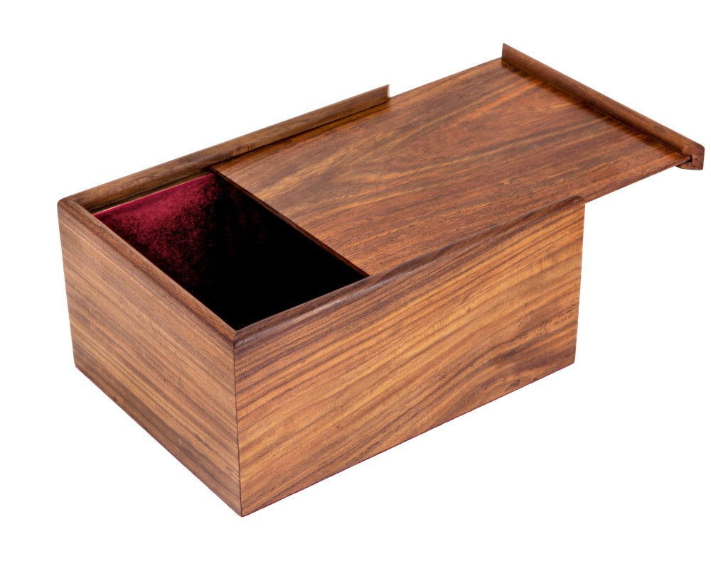 Custodia in legno per pezzi degli scacchi con coperchio scorrevole - Grande