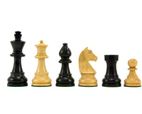 Down Head Knight Ebonised Staunton Chess Pieces - 8.3cm