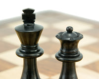 Down Head Knight Ebonised Staunton Chess Pieces - 8.3cm