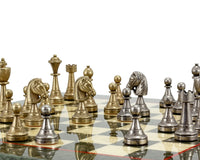 Finnesburg Series Brass & Nickel Chess Pieces - 7.6cm