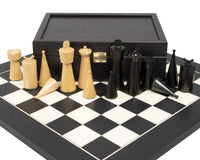 Pezzi degli scacchi Art Deco in bosso ebonizzato - 8,9 cm
