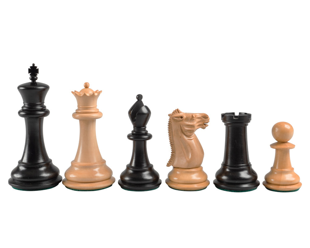 Riproduzione dei Pezzi degli scacchi Staunton del 1849 in ebano - 10,2 cm