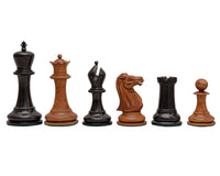 Riproduzione 1849 - Pezzi degli scacchi Staunton in ebano e bosso invecchiato - 11,2 cm