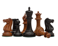 Riproduzione 1849 - Pezzi degli scacchi Staunton in ebano e bosso invecchiato - 11,2 cm