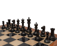 Riproduzione 1849 - Pezzi degli scacchi Staunton in ebano e bosso invecchiato - 11,2 cm