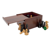 Pezzi degli scacchi Replica esatta 1850 London in ebano - Edizione numerata e limitata - 8,9 cm - Custodia per pezzi degli scacchi inclusa