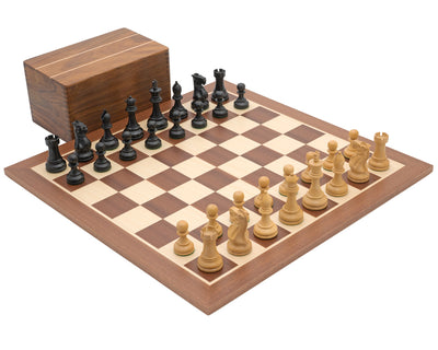 Set di scacchi Staunton Competition nero con custodia per pezzi degli scacchi