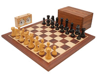 World Chess Championship — set di scacchi, orologio per scacchi e custodia per pezzi degli scacchi in legno