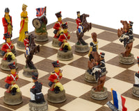 Set di scacchi a tema "La Battaglia di Waterloo", dipinto a mano da Italfama