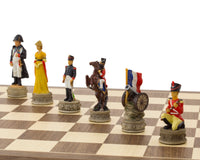 Set di scacchi a tema "La Battaglia di Waterloo", dipinto a mano da Italfama