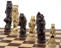 The Berkeley Chess Reynard the Fox Russet and Palisander Grand Chess Set