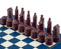 The Berkeley Chess Scottish Cardinal Blue Chess Set