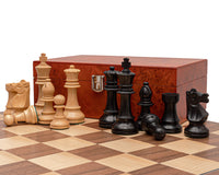 The Conquest Walnut and Black Folding Chess Set