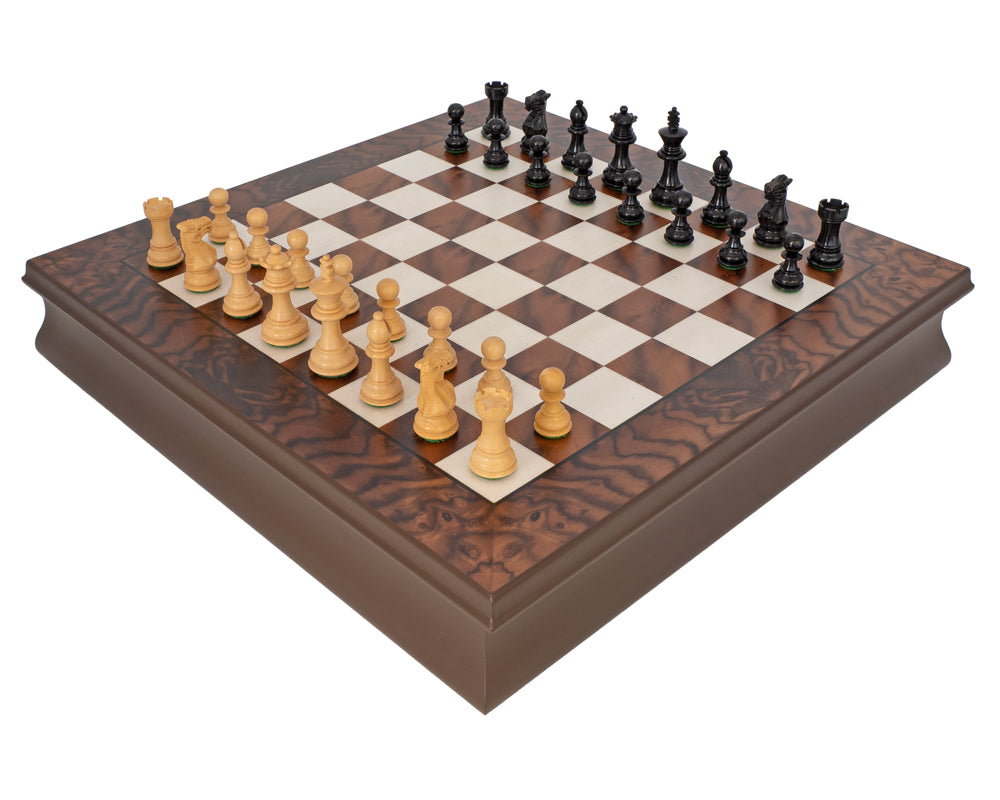 The Kingsclere Ebony and Walnut Luxury Chess Set