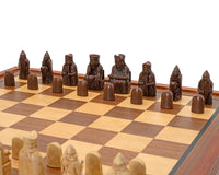 Regency Chess Isola di Lewis con mobile incorniciato in mogano - Set di scacchi di lusso