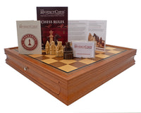 Regency Chess Isola di Lewis con mobile incorniciato in mogano - Set di scacchi di lusso