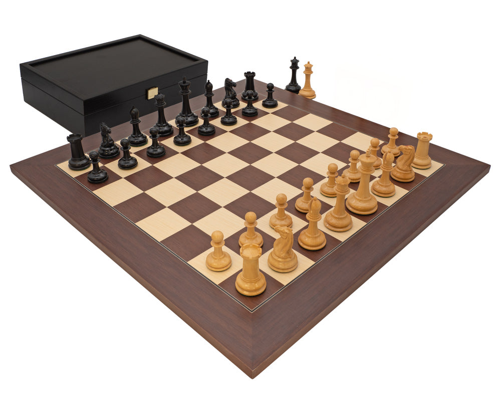 The Harrwitz Black and Mongoy Chess Set with Case